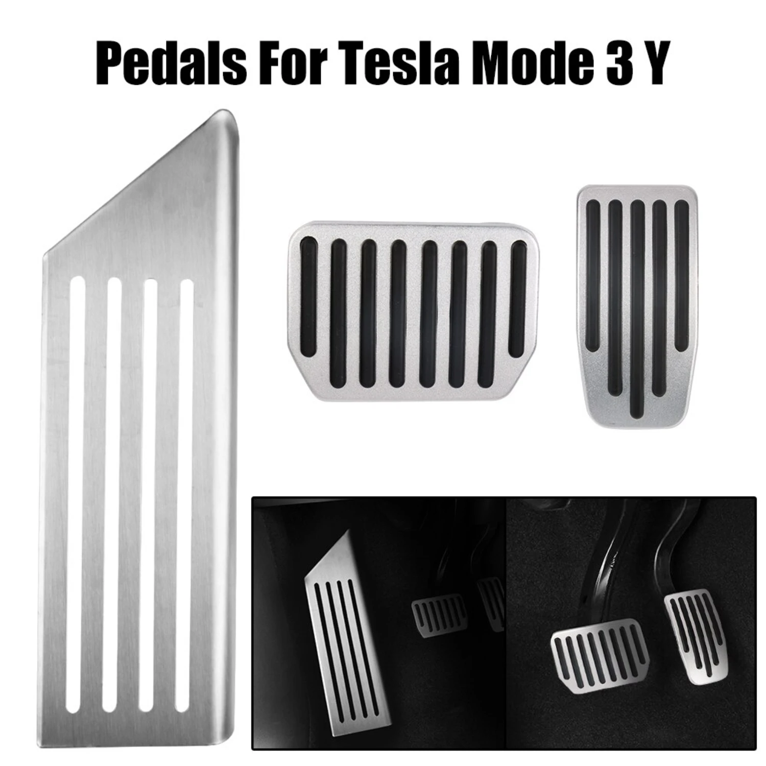 

Upgrade your vehicle with these premium, stylish, and durable high-quality aluminum alloy foot pedal set for Model 3 Y. Enhance