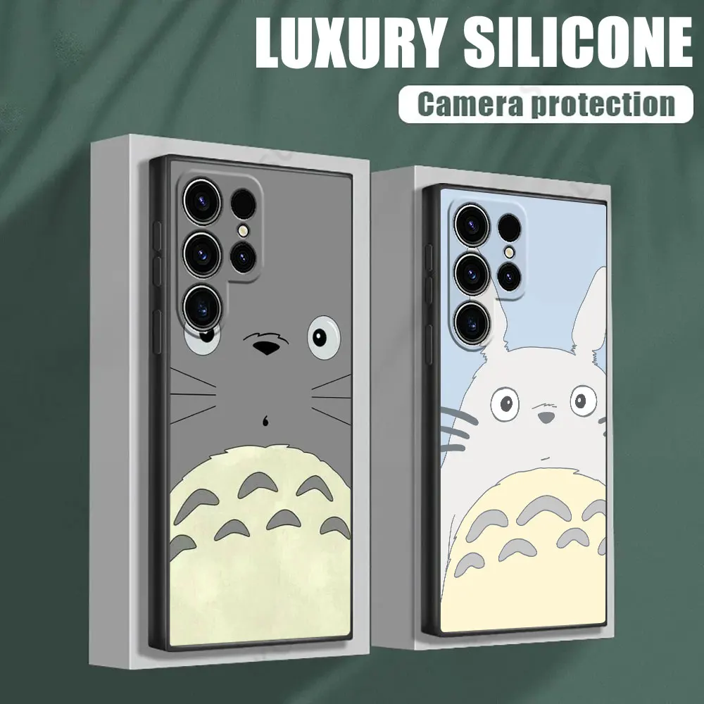 

Japan Anime Ghibli Dragon Cat S25 Ultra Case For Samsung Galaxy S25 S24 S23 S20 S21 FE S22 Ultra S10 Plus Cases Soft Phone Cover