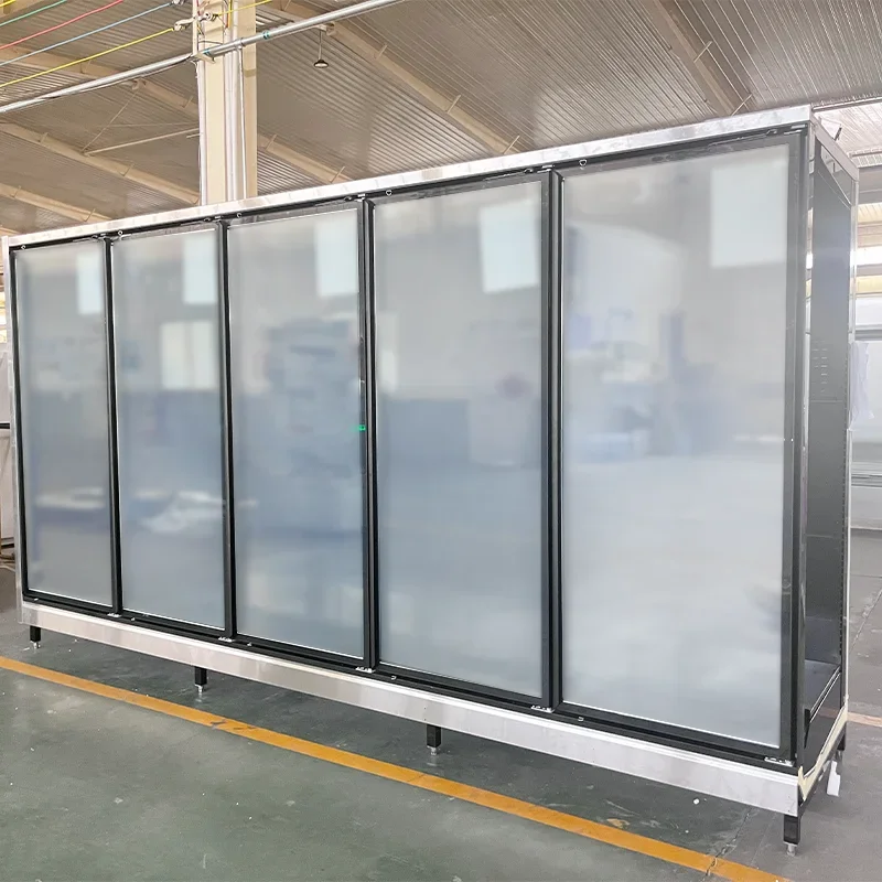 السوبر ماركت المعدات التجارية درجة حرارة منخفضة تستقيم خزانة عرض مبردة الفريزر