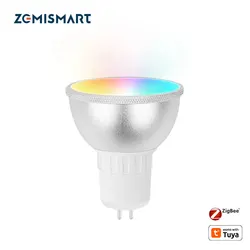 Zemismart Zigbee Gu5.3 Smart Led Light Bulb RGBCW Dimmable Lamp Work with Tuya 110V 220V Alexa Google Home Voice Control