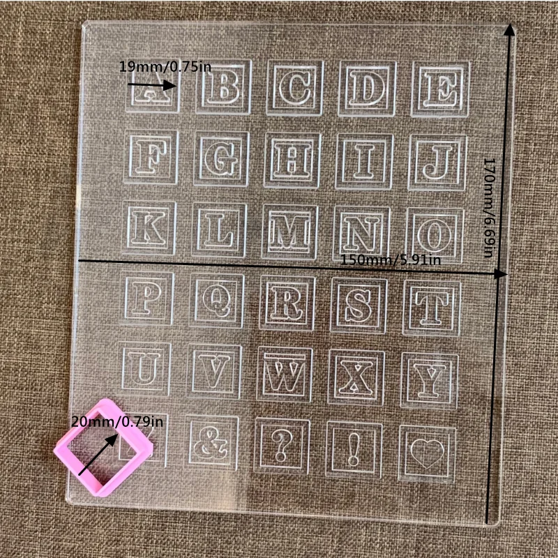 Cake Customized Decoration 2cm Alphabet Stamp Set Acrylic Letter Outboss Board Cutter Reverse Stamp Embosser Fondant