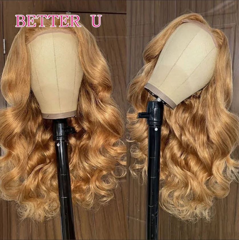 العسل شقراء الجسم موجة 13x4 خصلات الشعر المستعار الإنسان الملونة 613 الدانتيل الجبهة الباروكات للنساء قبل نتف 100% خصلات الشعر المستعار الإنسان العسل شقراء