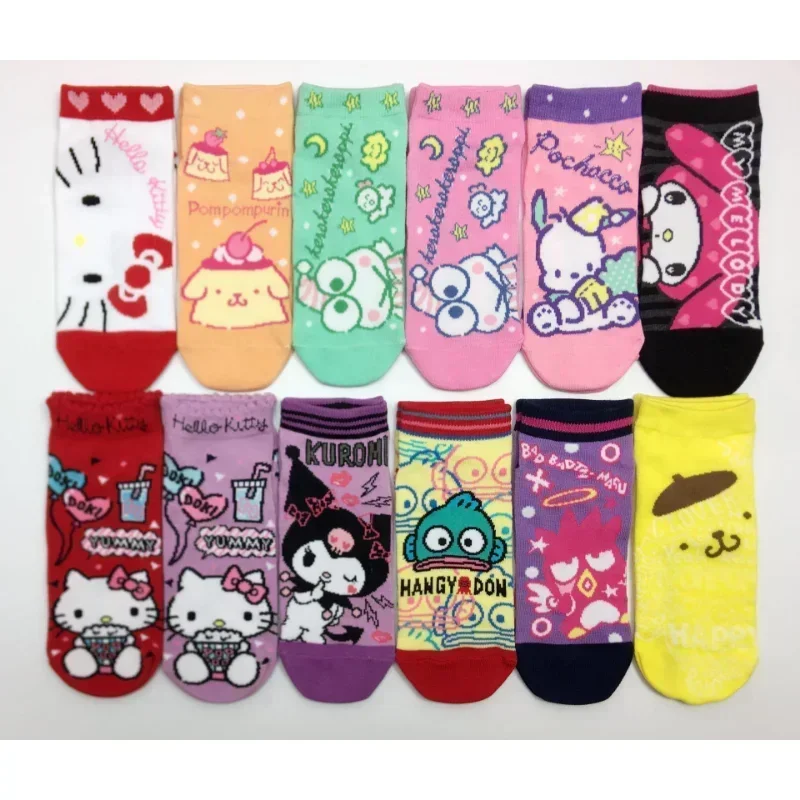 10st Pack Echte Sanrio Kinderen Jeugd Katoenen Sokken Kuromi Katoen Leuke Mode Kinderen Meisjes