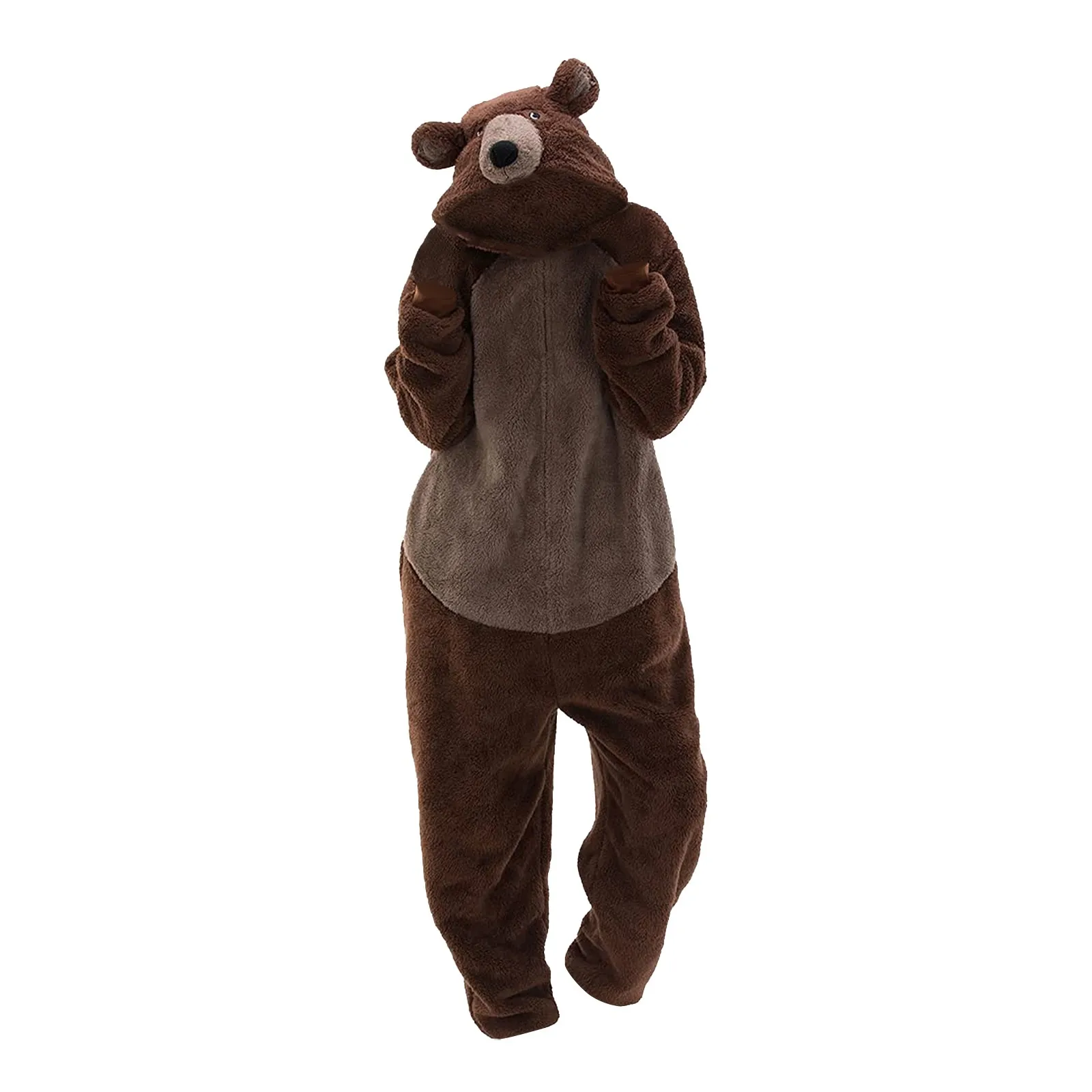 Fleece Onesies For Adults Men Women One-Piece Pajamas Fancy Cartoon Animal Cosplay Costume Party Bear Jumpsuit One Piece Romper