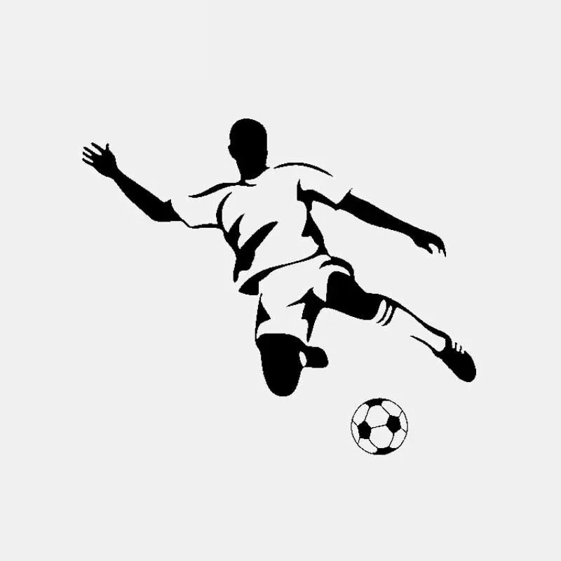 Car Sticker Personality Fun Football Player PVC Car Decoration Sticker Creative Waterproof Cover Scratch Black/White, 15cm*13cm