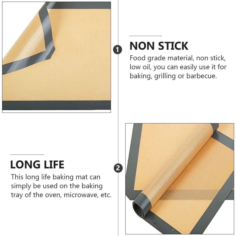 

Non Stick Baking Mat Food Grade Silicone BBQ Grill Sheet Heat Resistant Oven Liner Portable Picnic Tool Long Life Baking Pad