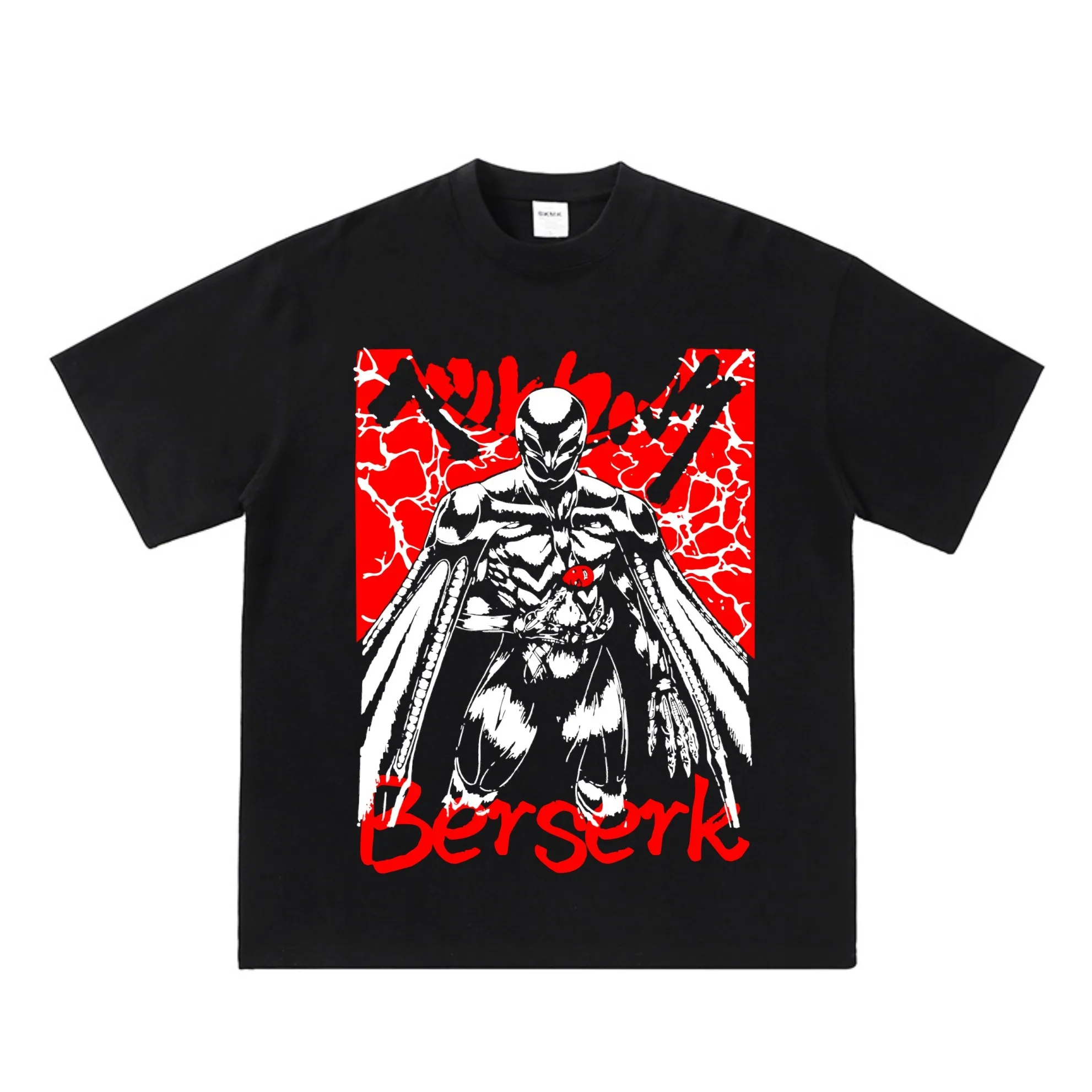 2025 tiempo completo 220G pesado puro algodón Berserk Legend colección camiseta 250G algodón pesado impreso pantalón corto Casual manga Tops camisetas