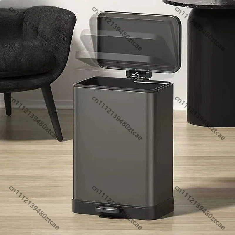 Large Capacity Stainless Steel Pedal Trash Can for Kitchen Food Waste Recycling