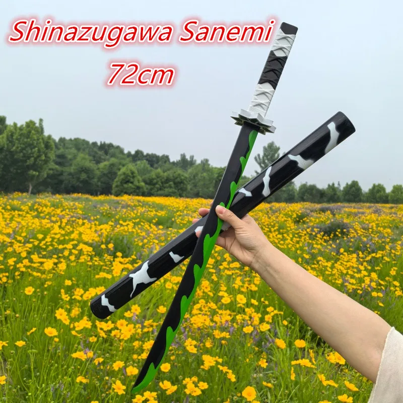 28.35inch PU Demon Slayer Katana Ainme Kimetsu No Yaiba Sanemi Sword Japanese Katana Tanjirou Samurai Sabre home decoration