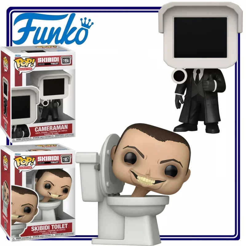

Funko Pop Skibidi Toilet Cameraman Vinyl Figure Trendy Game Themed Collectible Ornament Home Desk Display for Hobby Collectors