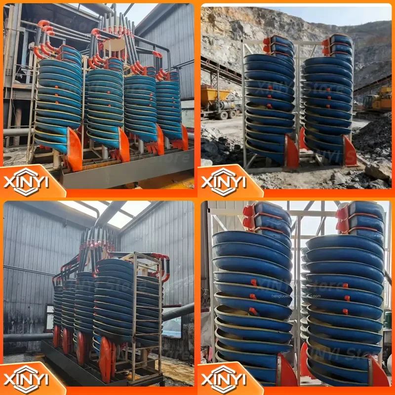 High Efficiency Spiral Separator Gravity Concentration Equipment For Gold Chromium Zircon Sand Ore Processing