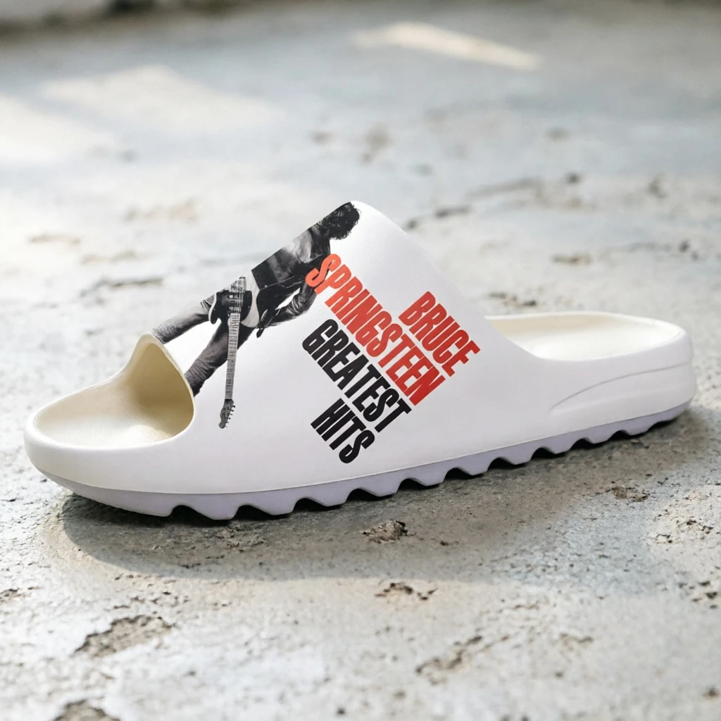 Born To Run Rock Legend Slides Men Women Bruce Springsteen Print Sandals Unisex Indoor Outdoor Footwear