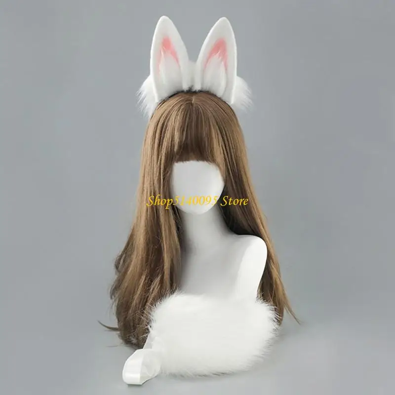 Dxae Bunnies Costume Animal Cosplay Costume Faux Furs Bunnies Bunband Bunnies Bunnies pour Halloween Habillage
