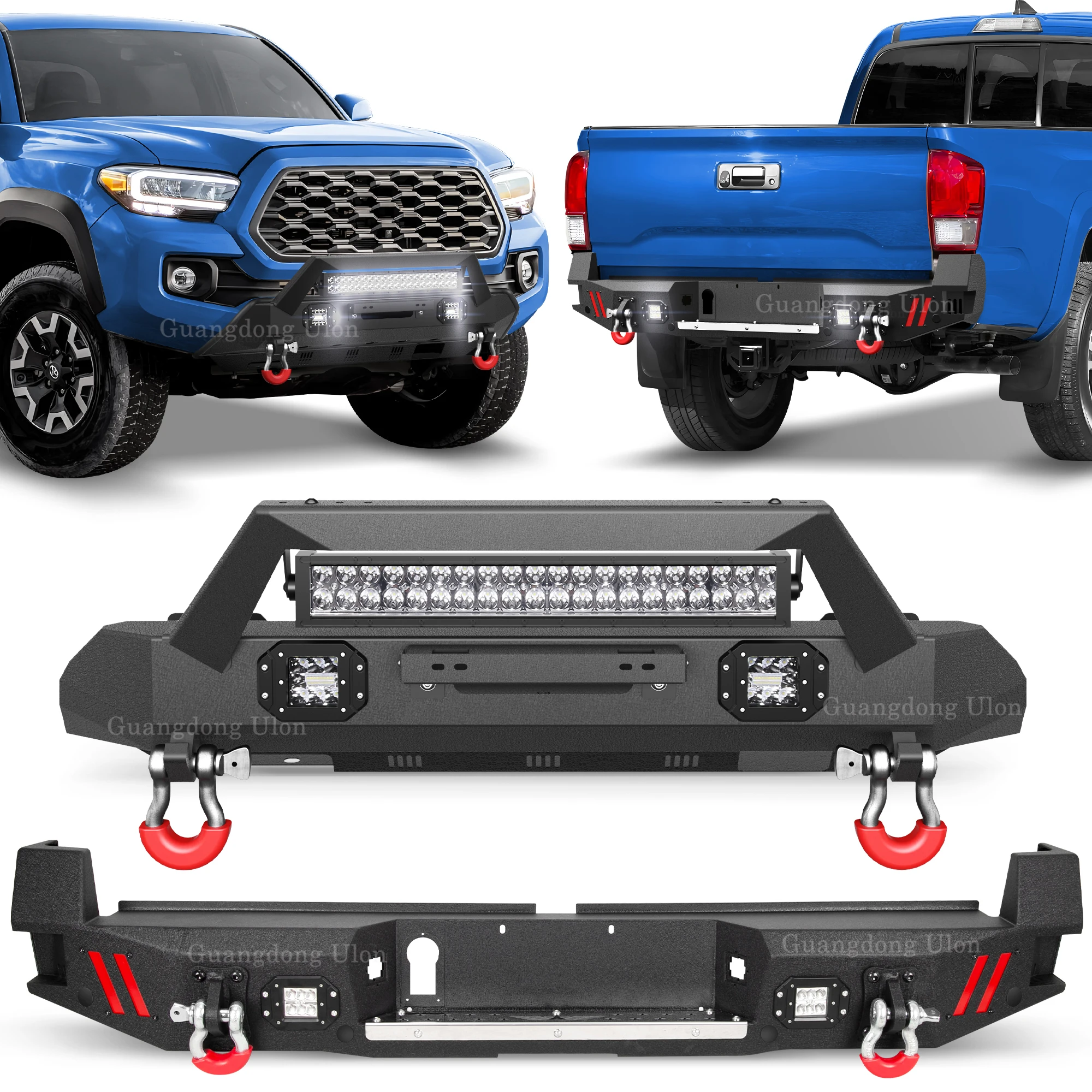 

Factory Price Pickup Truck Front & Rear Bumper with Winch Mounting Plate and LED Compatible with Tacoma 3nd Gen 2016-2023