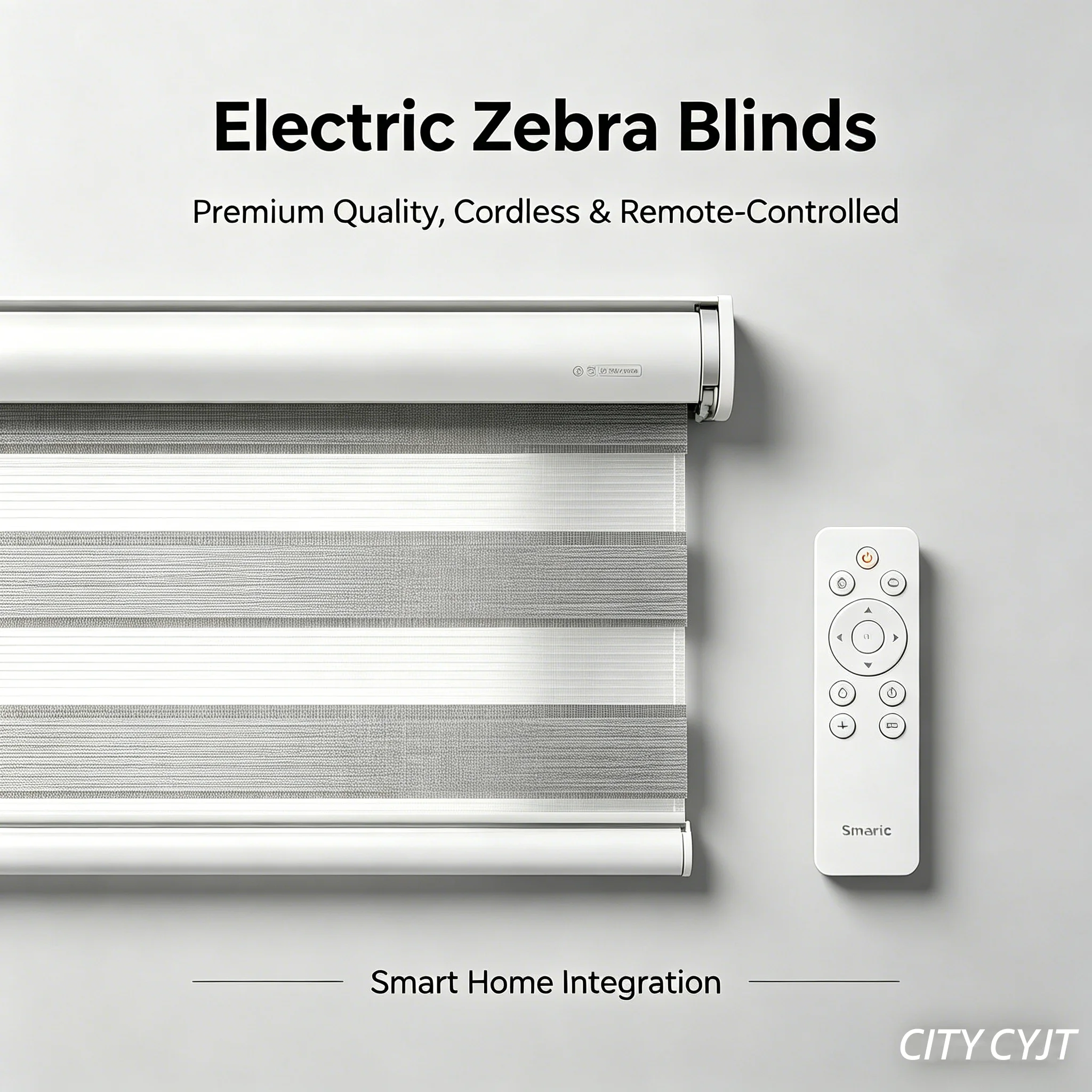 2026 New No Drilling Design More Fashion Zigbee Motor Control Alexa WiFi Remote Motorized Zebra Blinds for Windows