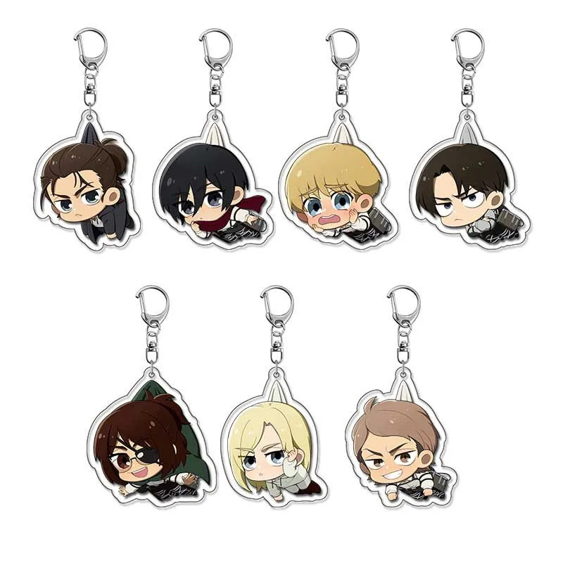 

Attack On Titan Eren Jäger Anime Acrylic Keychain Jewelry Animation Products Key Chain Bag Charms Creative Pendant Friends Gift