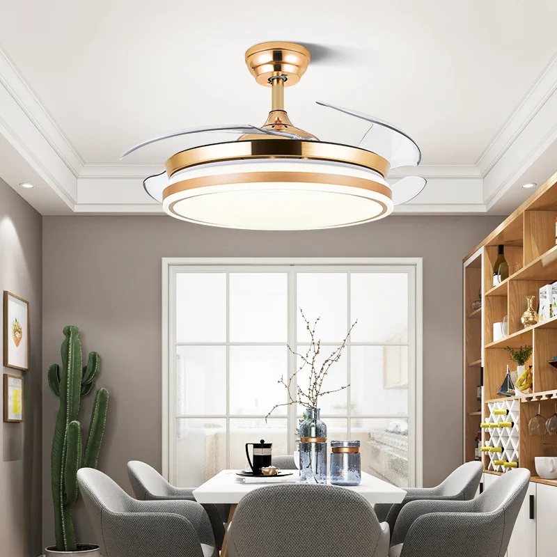 

Wholesale invisible fan light dining room modern simple living room fan chandelier