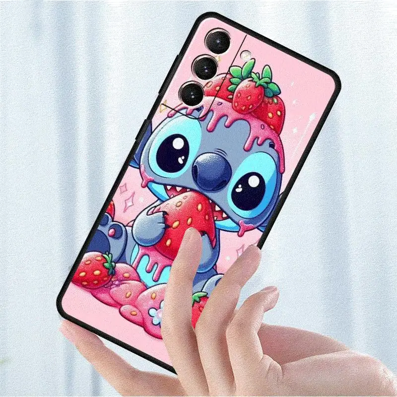 Disney Kawaii Lilo Stitch Case For Samsung Galaxy S24 S23 S22 Ultra S20 FE S21 S10  Note 20 10 Plus Phone Cover