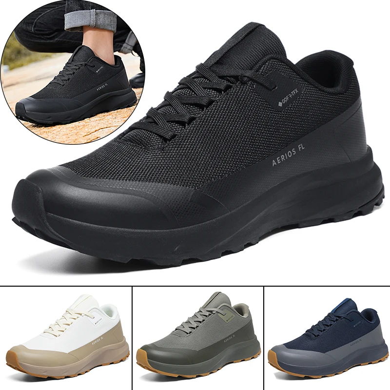 New Men Waterproof Hiking Shoes Fashion Anti-Skid Wear Resistant Outdoor Travel Shoes Casual Sneaker Comfortable Male Shoes 2024