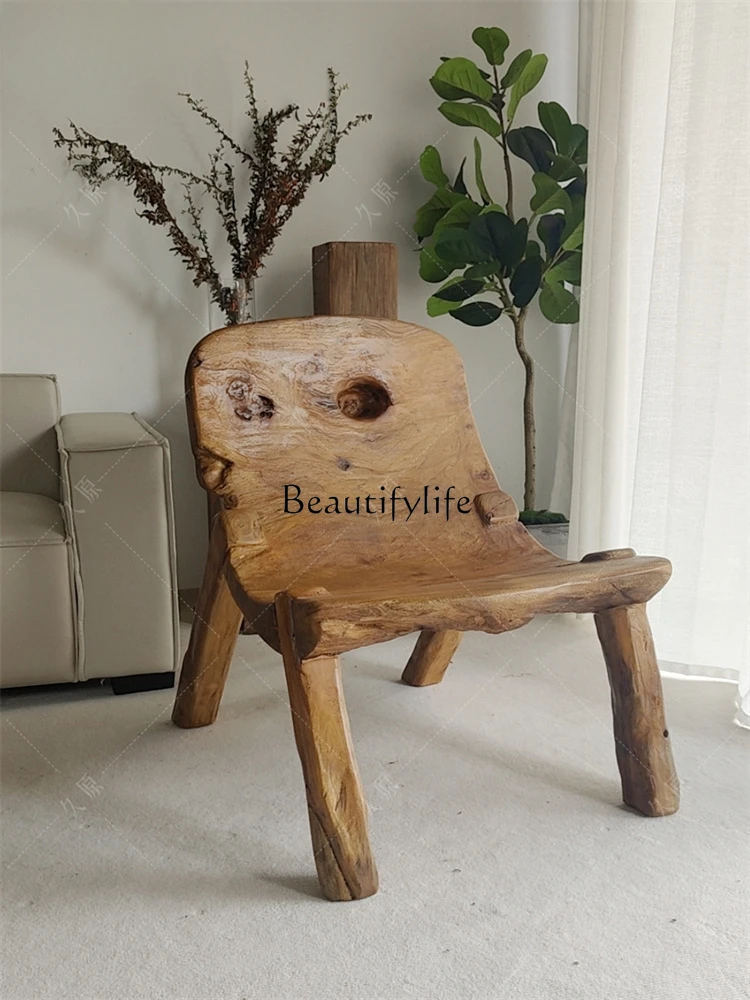 Creative Camphorwood Leisure Recliner Mid-Ancient Home Shoe Changing Stool