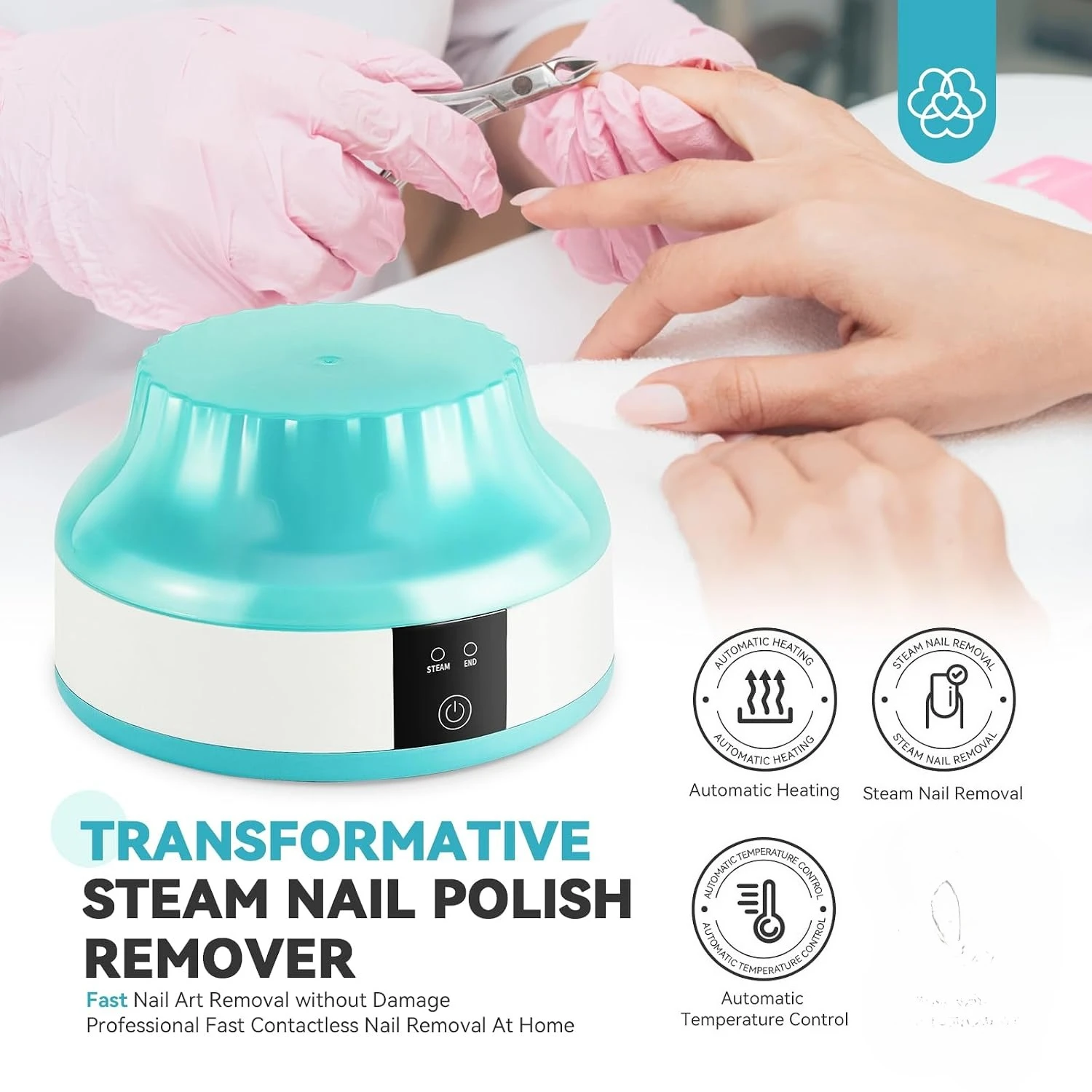 Electric Steam Gel Nail Polish Remover Machine 10 Min Fast Soak Off Bowl Portable Home Use Acrylic UV Polish Nail Art Care Tool view 2
