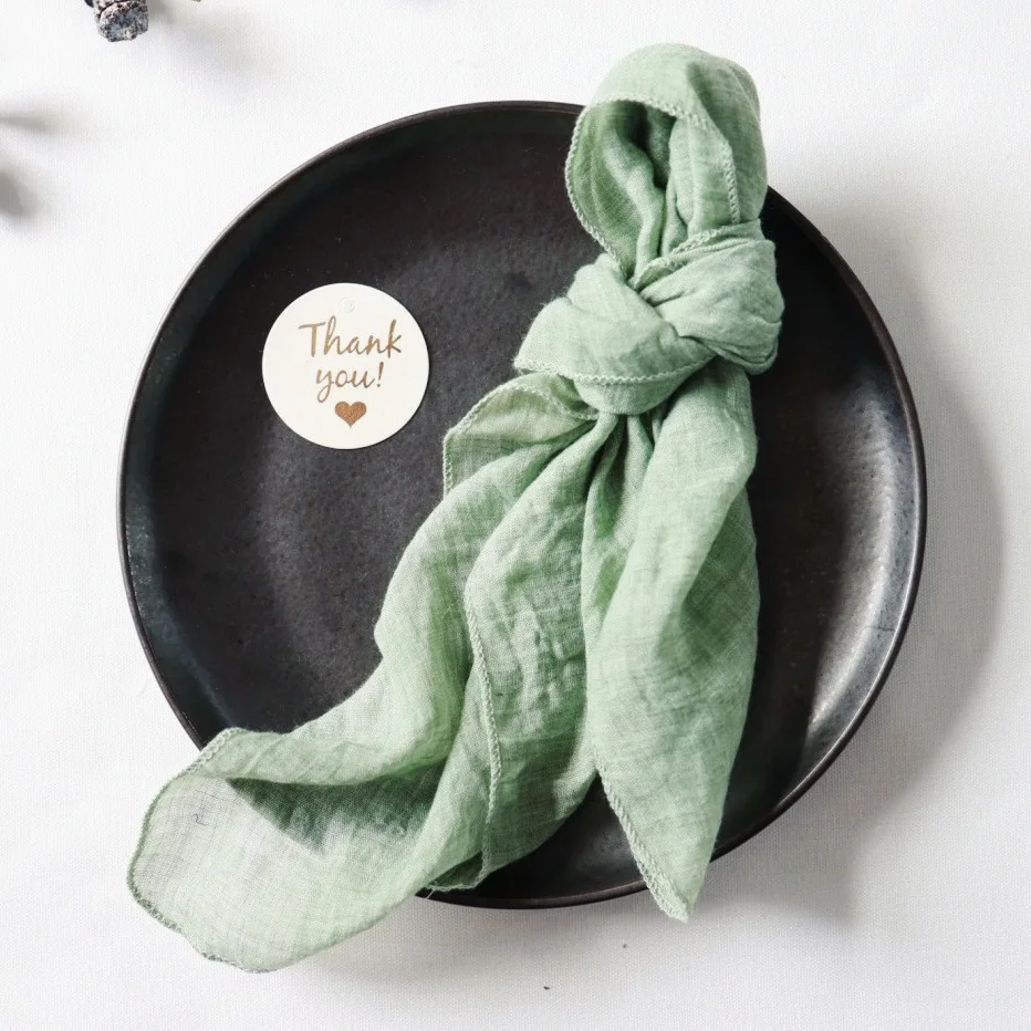 Polyester Cloth Napkins 18 X 18 Inches Cheesecloth Napkins Table Dinner Versatile Reusable for Dining Parties Wedding Decoration