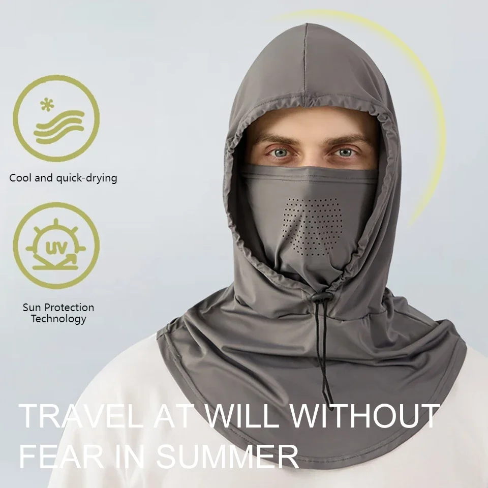 في الهواء الطلق كامل الوجه قبعة الشمس غطاء ركوب الدراجات الصيد قبعة واقية من الشمس مع قناع الصيف تنفس قبعة المضادة للأشعة فوق البنفسجية واقية من الشمس حماية الرقبة المشي لمسافات طويلة