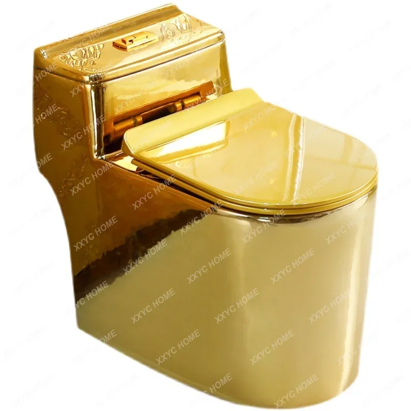 European-style hotel clubhouse golden toilet super swirl siphon silent pump household creative toilet