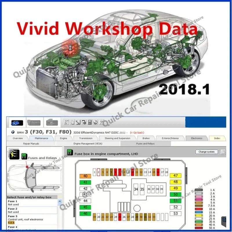 New Car Repair Software Vivid 2018 obd2 scanner Workshop DATA Europe Auto Repair Software AutoData 3.40 Multi-languages Spanish