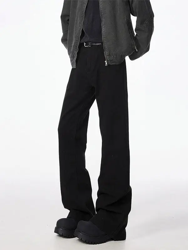 

Мужские джинсы American High Street Bla: осенний тренд, свободный крой, прямые брюки-буткат, повседневные, со средней посадкой, из полиэстера и хлопка