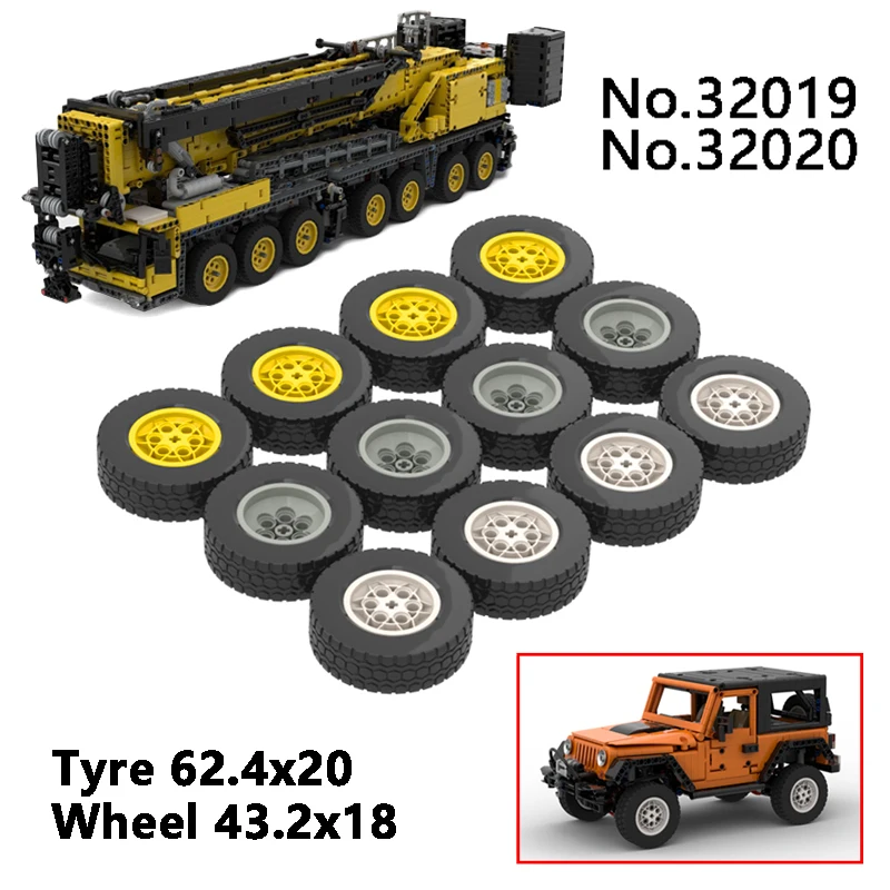 4 Pçs/lote Roda 32019 86652 Pneus de Carro Peças Técnicas em Massa apto para 42043 42049 Pellets Pequenos MOC Tijolos Blocos de Construção Brinquedos