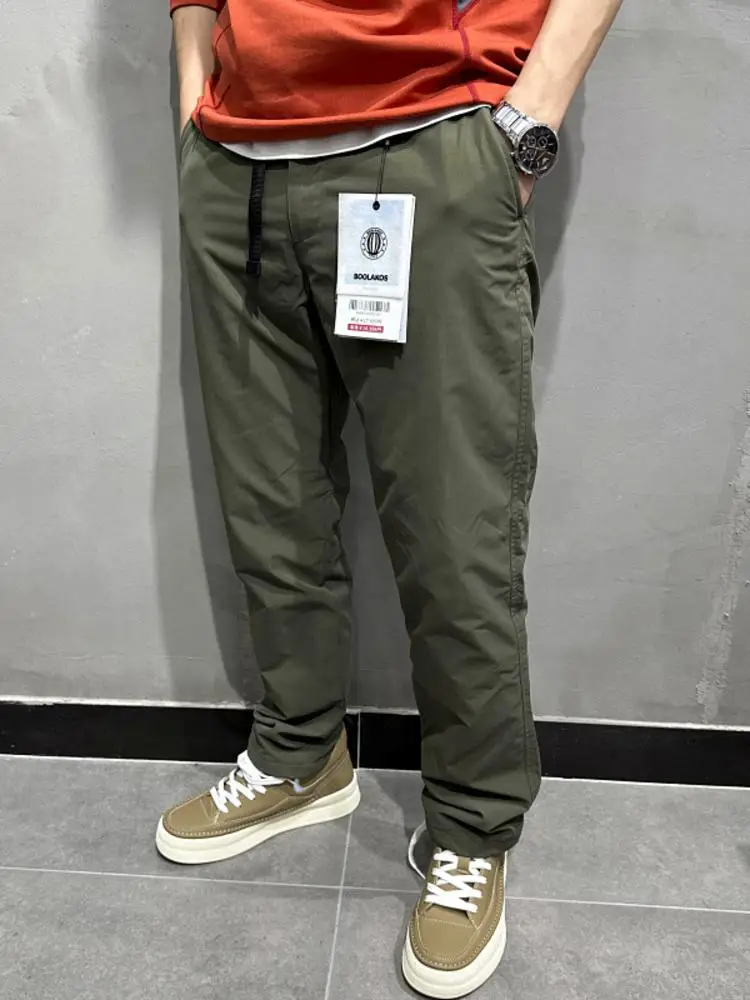 Men's Thickened Fleece Outdoor Casual Pants Windproof Waterproof Autumn Winter High-End Casual Trousers Straight Leg Fashion ...