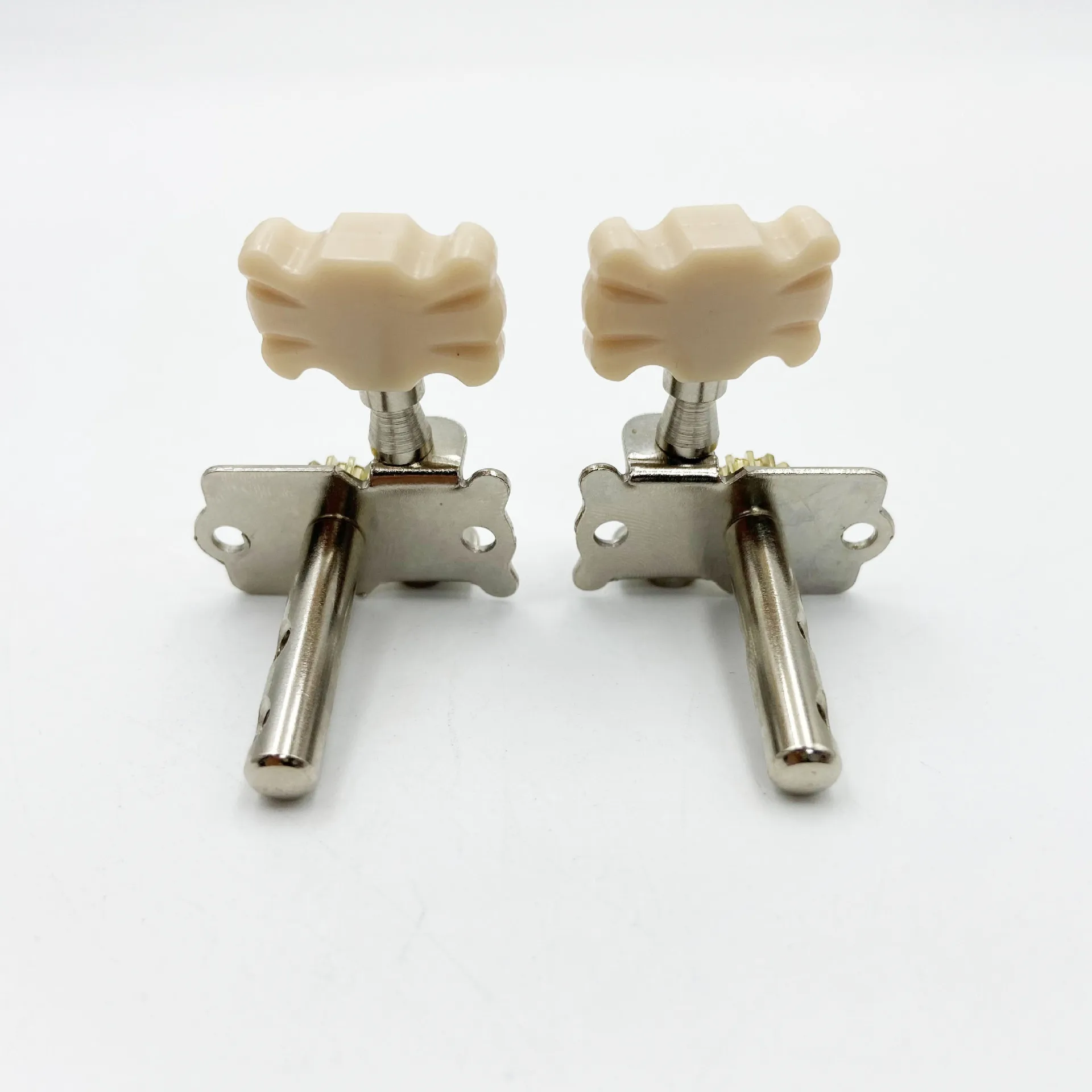 For Acoustic Guitar Single Open Gear Tuner Ornamental Head Double Hole Steel Post Guitar Tuner
