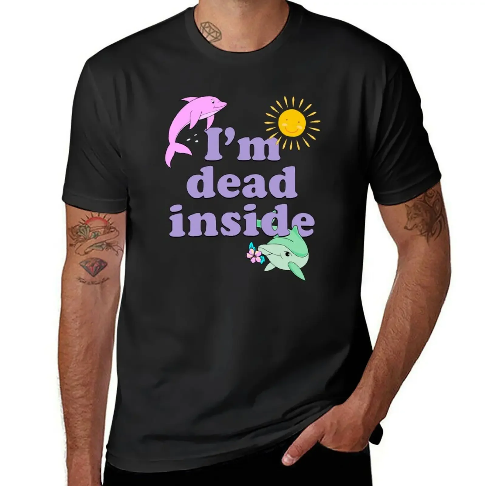 I'm Dead Inside Dolphin Funny Sarcastic Meme T-Shirt cute clothes sweat fruit of the loom mens t shirts