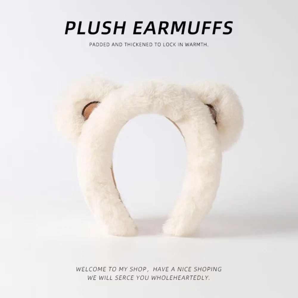 Simpatico paraorecchie a forma di orso in cartone animato per il calore, adatti per ragazzi e ragazze in inverno, copriorecchie in peluche per la protezione dell'udito