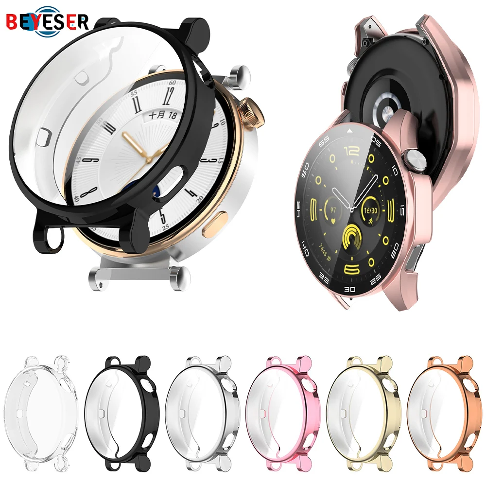 

One-piece Watch Case For Huawei Watch GT4 41mm 46mm TPU Soft Shell Smart Watch Anti-fall with Scale PC Hard Protection Cover