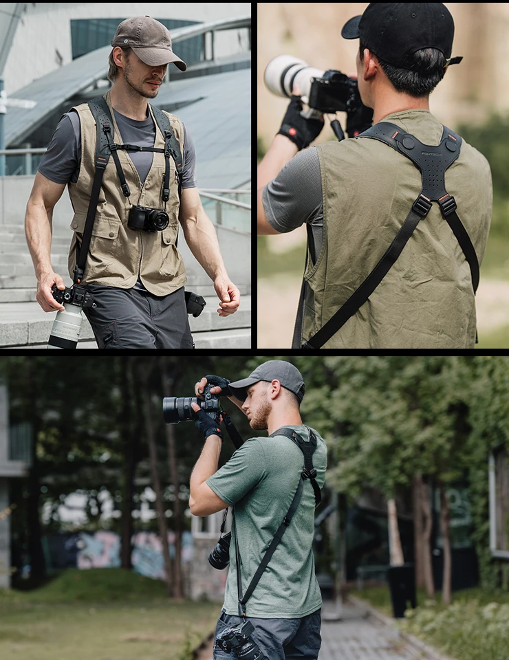 PGYTECH Kameragurt Master, Leder-Doppel-Schultergurt für 3 Kameras, verstellbarer Kameragurt für professionelle Fotografie – Detail 17
