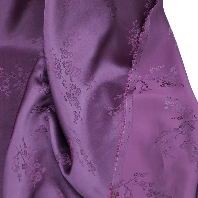 19 Mu silk blended fabric with plum blossom pattern and satin jacquard a new Chinese-style national trend
