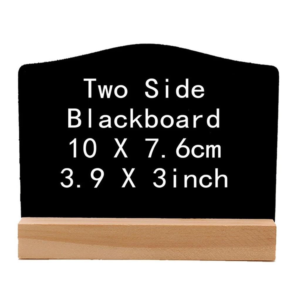 

6Pcs Wooden Double-Sided Mini Blackboard Message Boards Solid Base Decorative Chalkboard for Home Kitchen Party Wedding