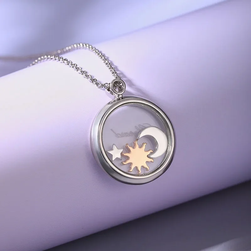 High Quality Zirconium Inlaid Star Moon Necklace For Women Fashion Jewelry кулон rolling pendants locket