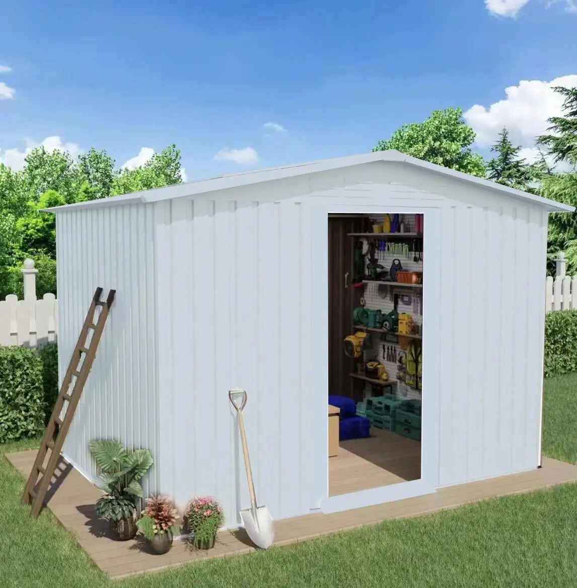 Garden Shed Backyard Patio Lawn Steel Garden Tool Storage Shed Outdoor Metal Storage Sheds
