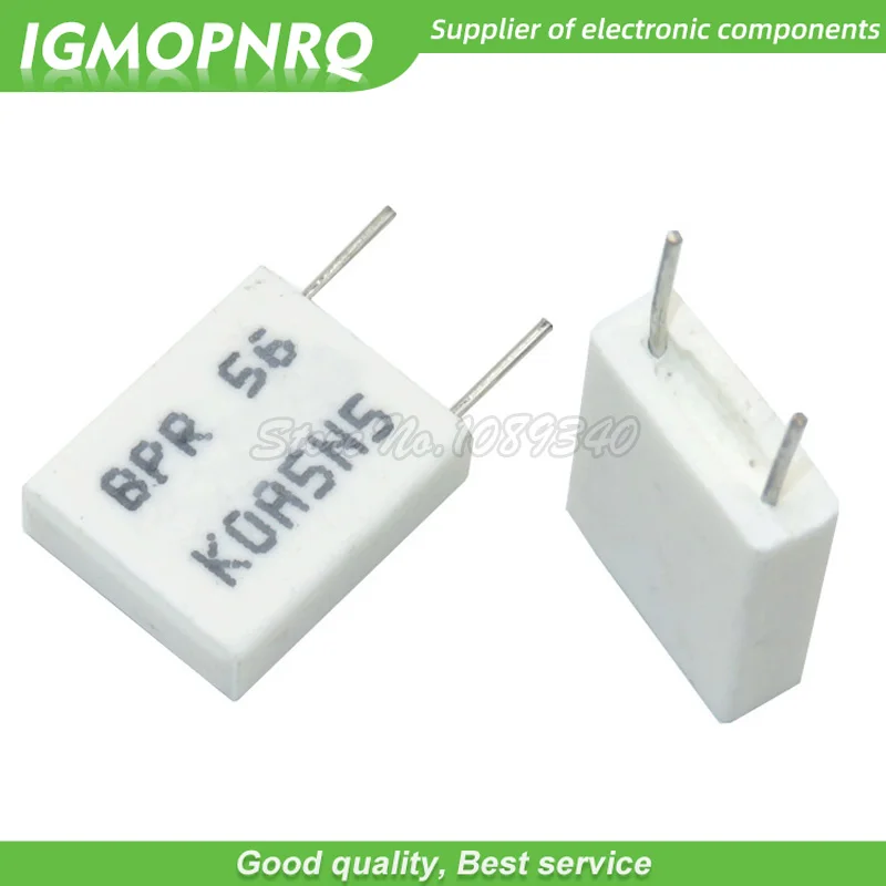 10pcs BPR56 5W  0.1R 0.15R 0.22R 0.25R 0.33R 0.5R Non-inductive Ceramic Cement Resistor 0.1 0.15 0.22 0.25 0.33 0.5 ohm