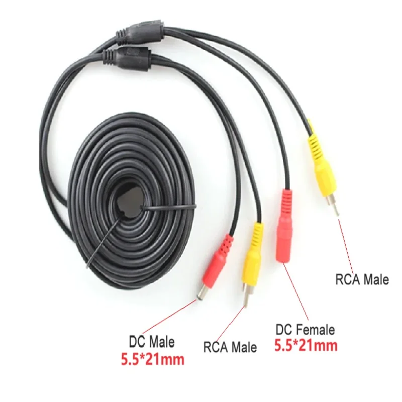 

30M 20M 10M DC+AV Powe Cable RCA+ DC5521 Video Audio Cables Cord Digital Extension Cables Wire For CCTV Security Camera System