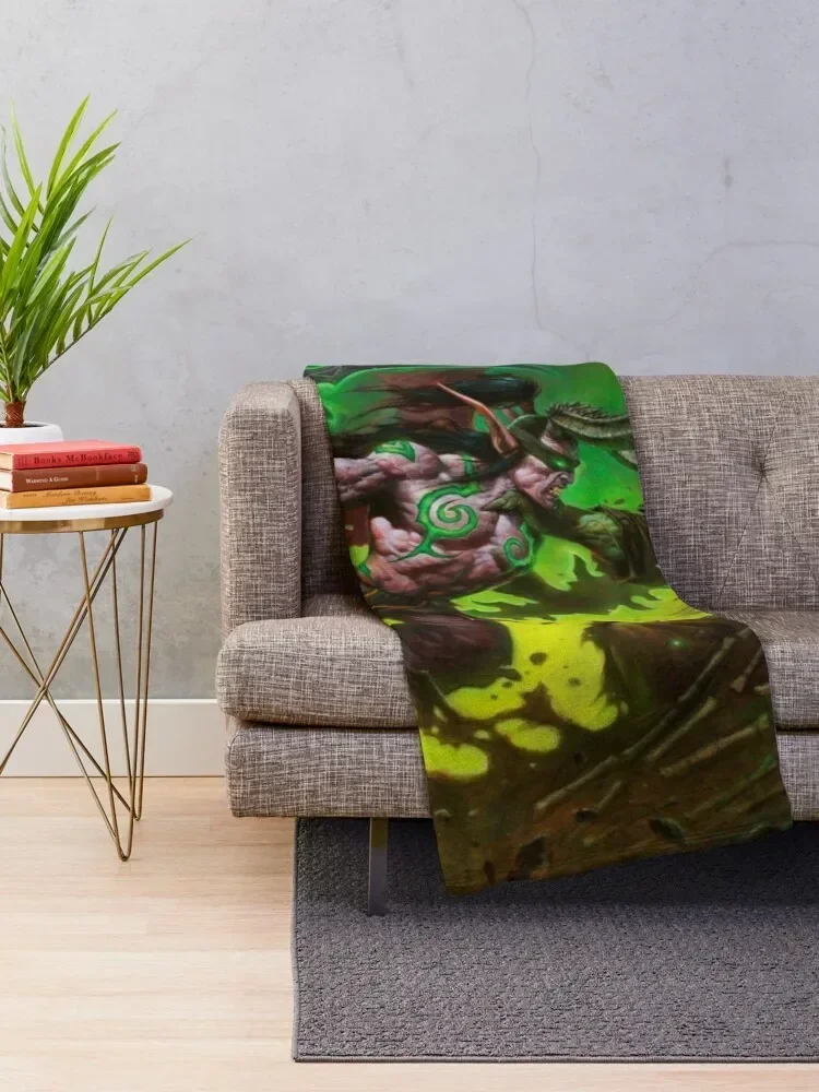 Illidan Stormrage Battles Guldan Throw Blanket Decoratives Travel Blankets