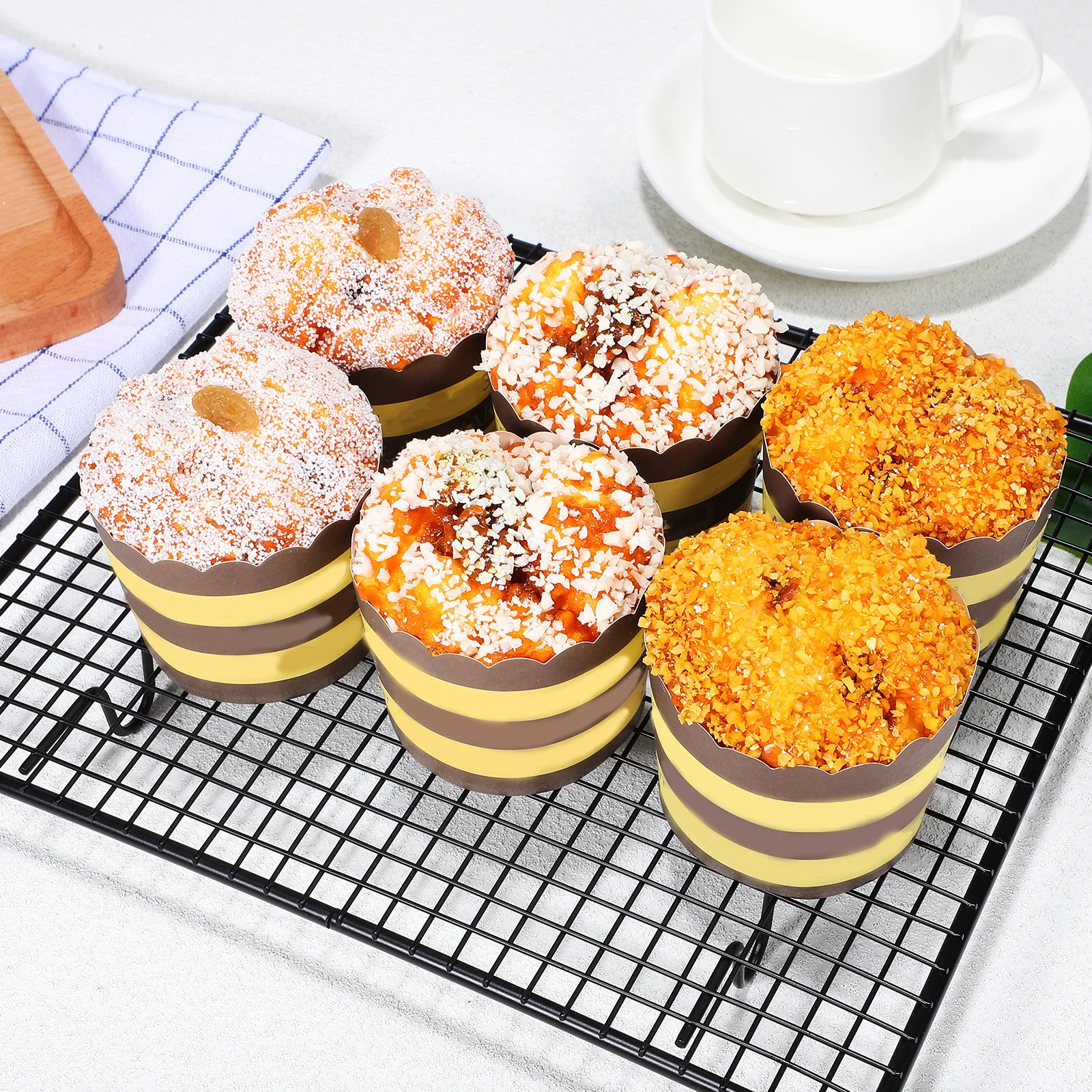 

6 pcs Realistic Cupcake Simulation Delicate Faux Artificial Dessert Home Decors Tabletop Decor Bread Shop Accessory Lifelike