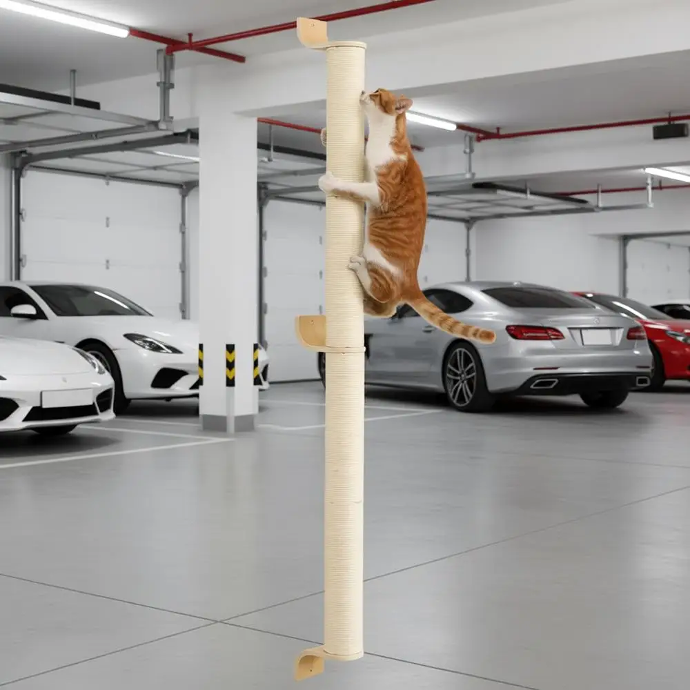 

60 Tall Wall Mounted Kitten Scratching Post, Sturdy Sisal ClimTree for Large Cats