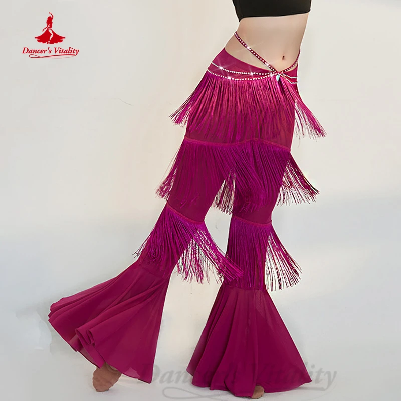 Belly Dancer Costume Trousers for Women AB Stones Tassel Oriental Dance Clothing Girl\'s Bellydancing Wear Perfromance Trousers