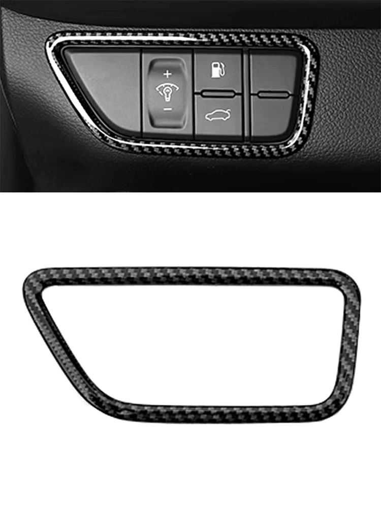 For Genesis G70 Carbon Fiber Style Headlight Adjustment Button Cover Automotive Interior Decoration Accessories 