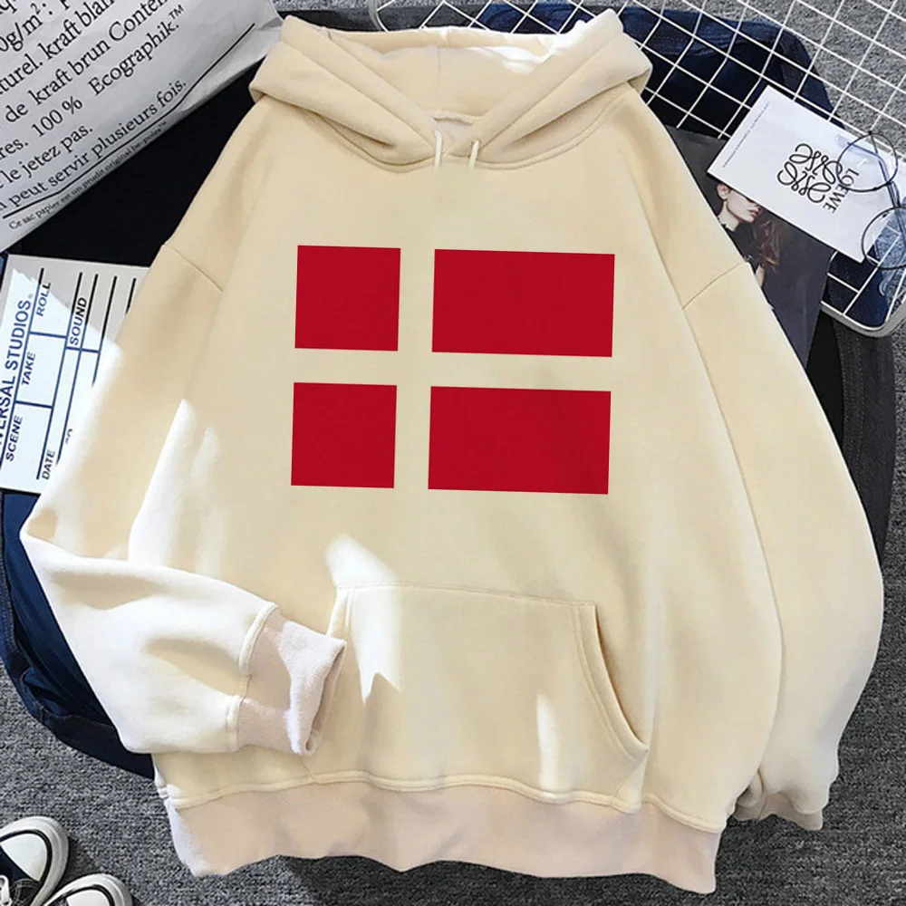 

Denmark hoodie youthful anime elegant kawaii female sweatshirts pullover printed design athleisure manga casual wear