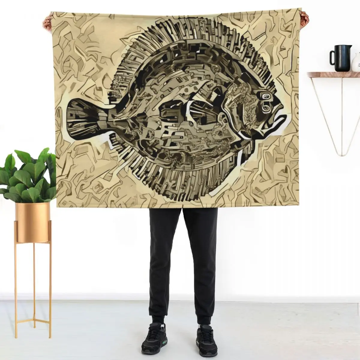 

Flounder - Digital 34 Throw Blanket Luxurious Soft Fuzzy Blanket for Sofa Bed